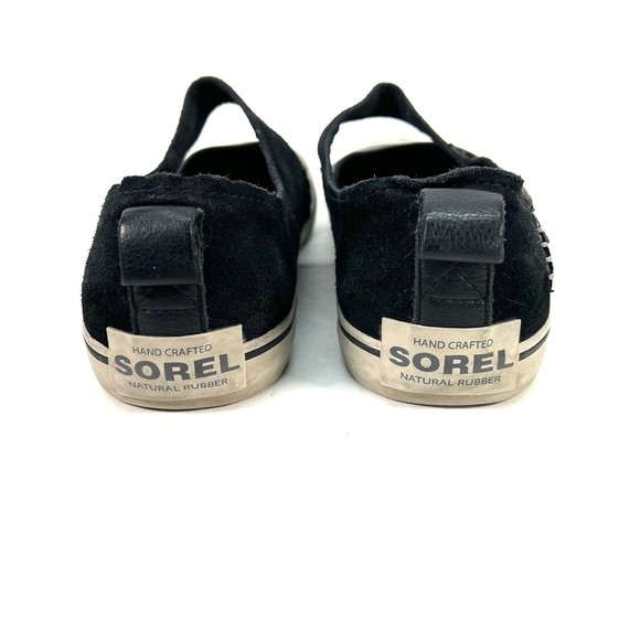 Sorel Sentry Mary Jane Leather Slip Ons Black Womens 9.5 Duck Shoes Sneakers - Picture 6 of 12